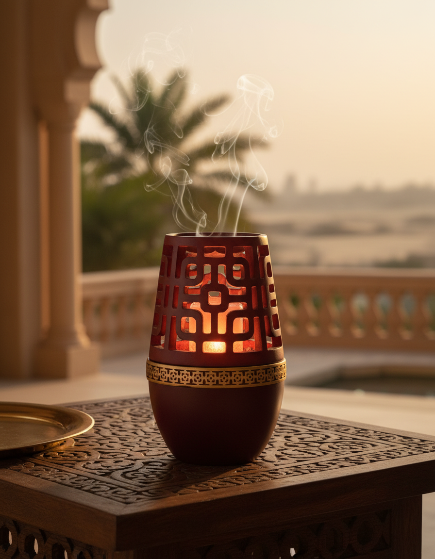 Red carved vessel