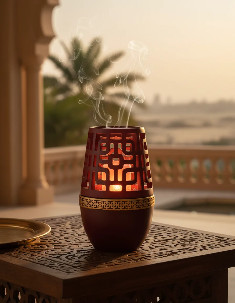 Red carved vessel